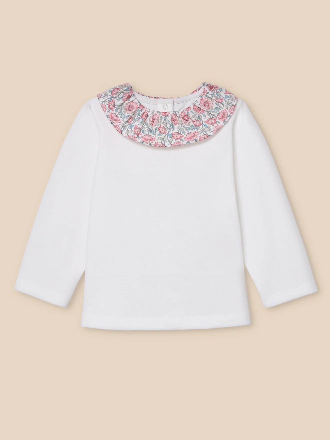 T-shirt col en tissu Liberty Bébé - Coton biologique