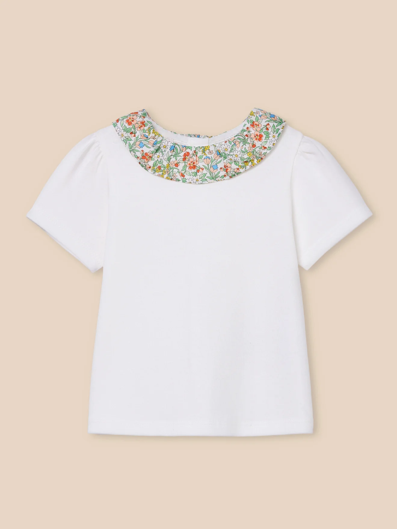 T-shirt col en tissu Liberty Bébé - Coton biologique