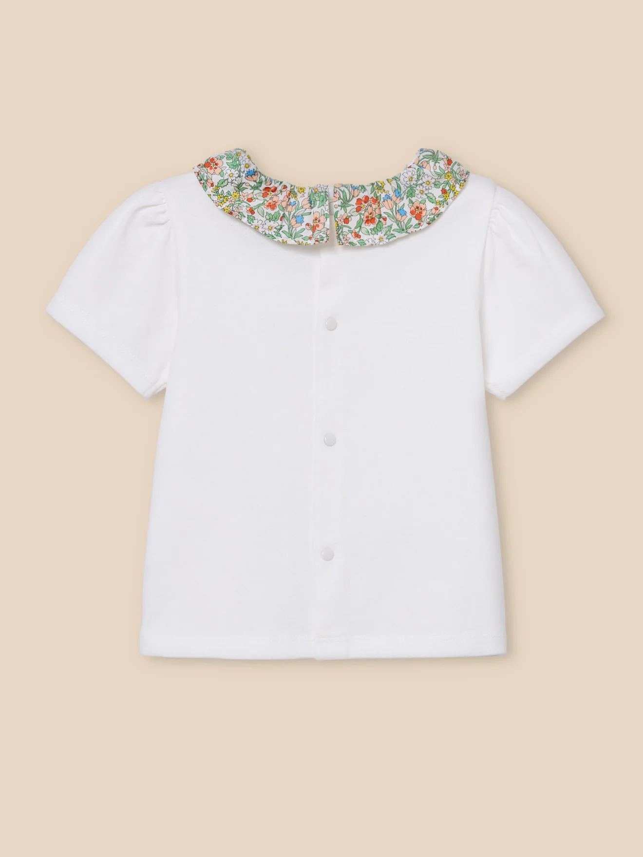 T-shirt col en tissu Liberty Bébé - Coton biologique - Image 2