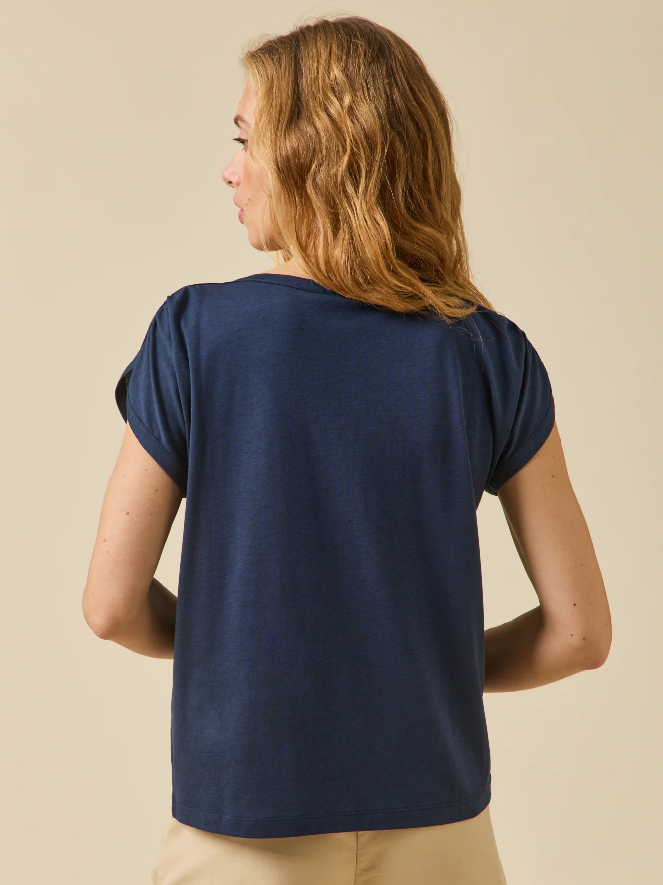 T-shirt col bateau femme lyocell mélangé - Image 2