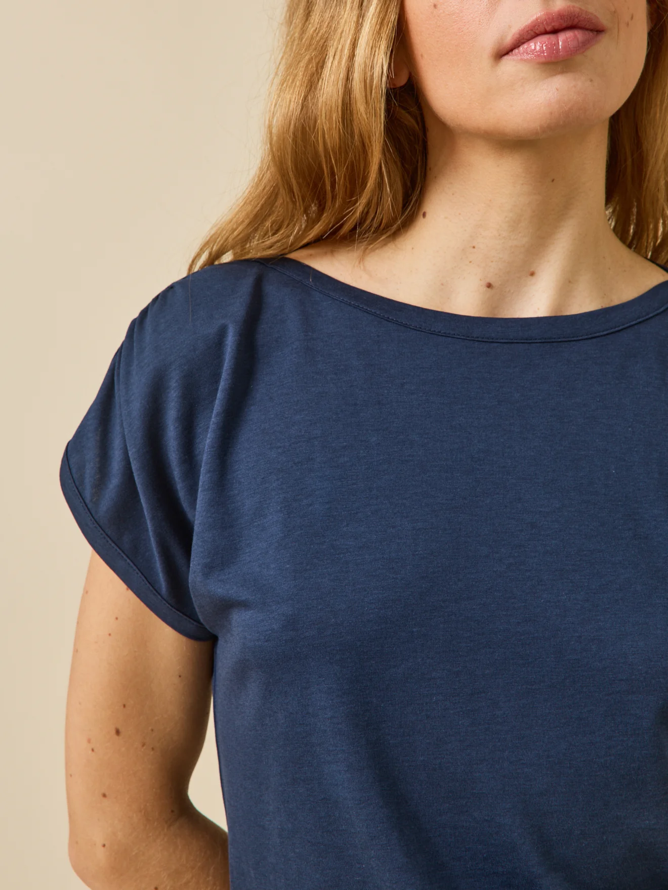 T-shirt col bateau femme lyocell mélangé - Image 3