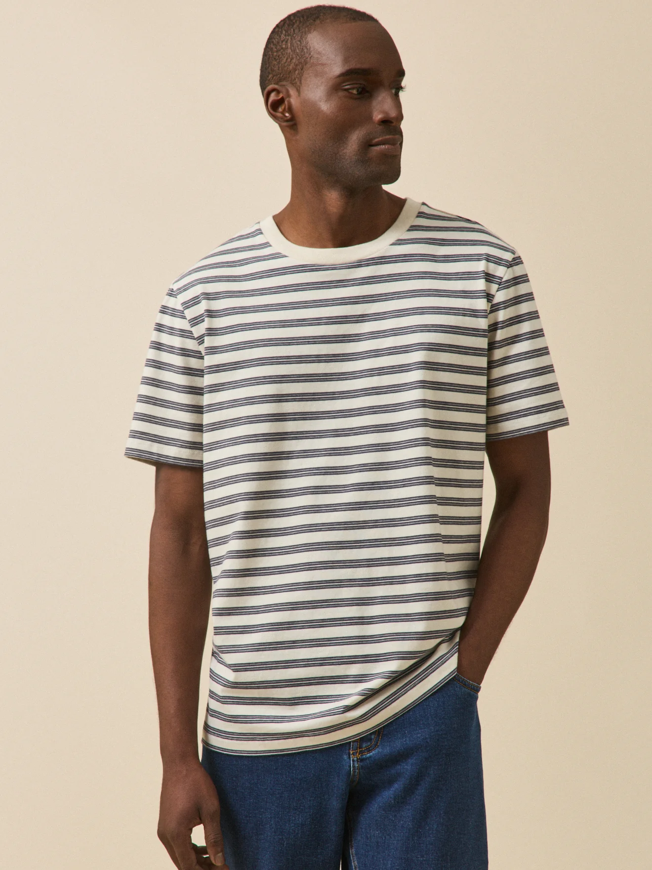 T-shirt rayé homme coton biologique