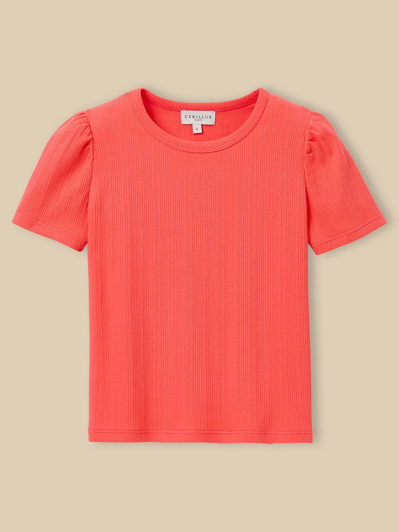 T-shirt à côtes Fille - Coton biologique