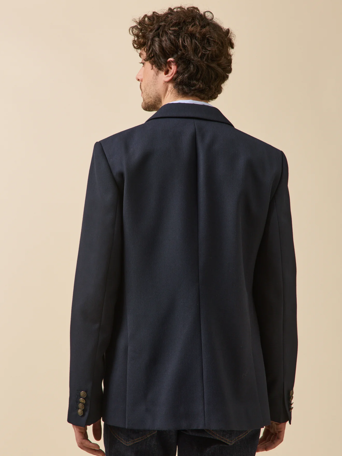 Veste blazer en twill homme boutons dorés - Image 2