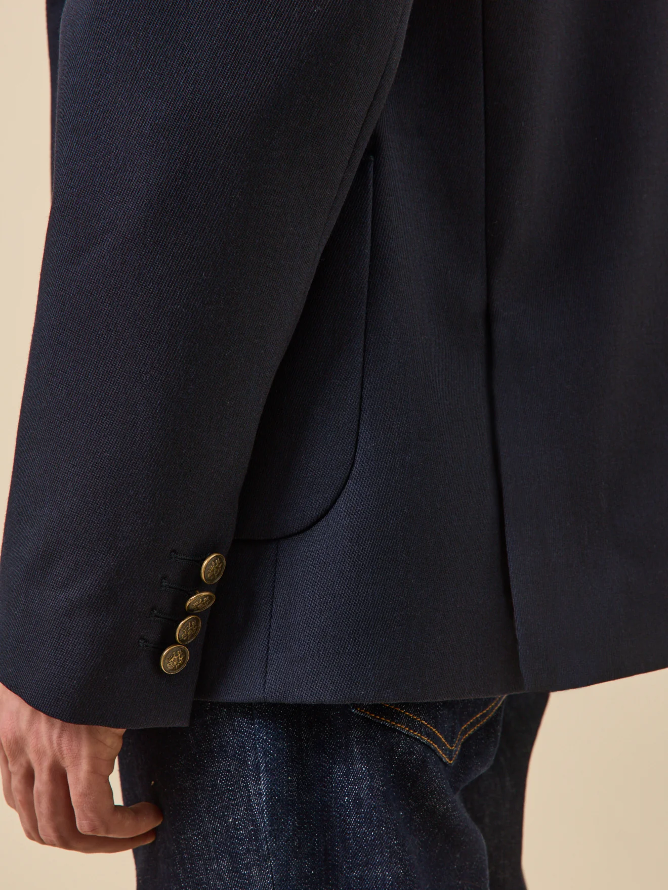 Veste blazer en twill homme boutons dorés - Image 5