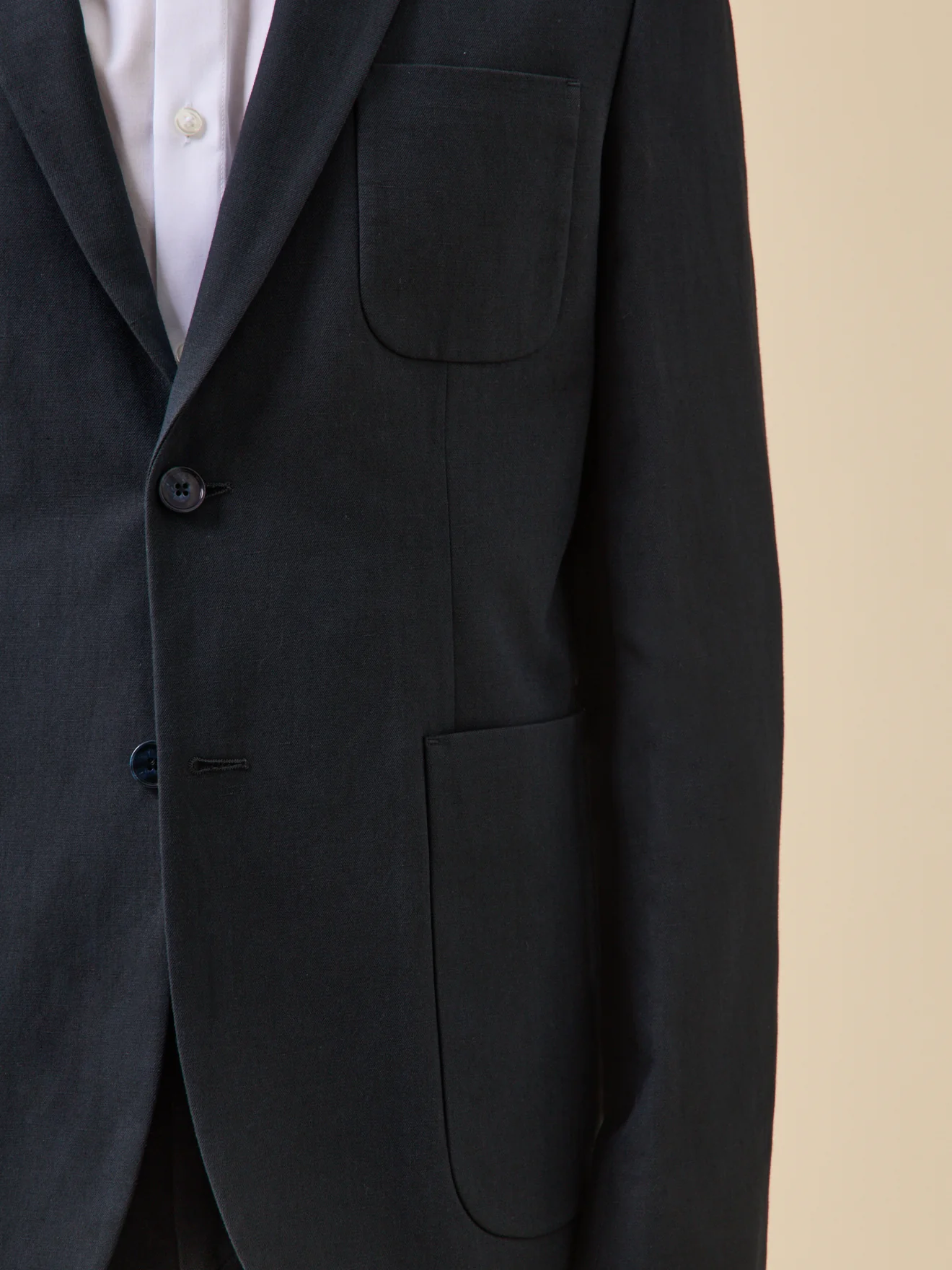 Veste de costume homme coton et lin - Image 3