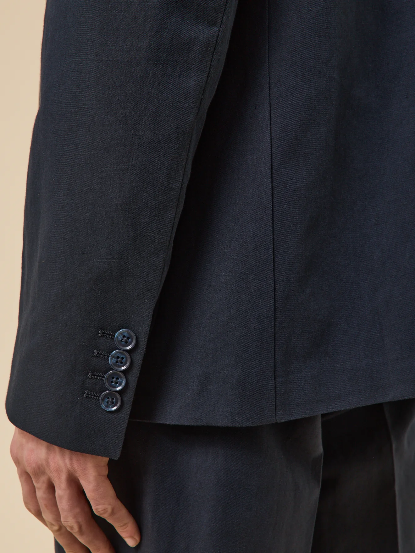 Veste de costume homme coton et lin - Image 4