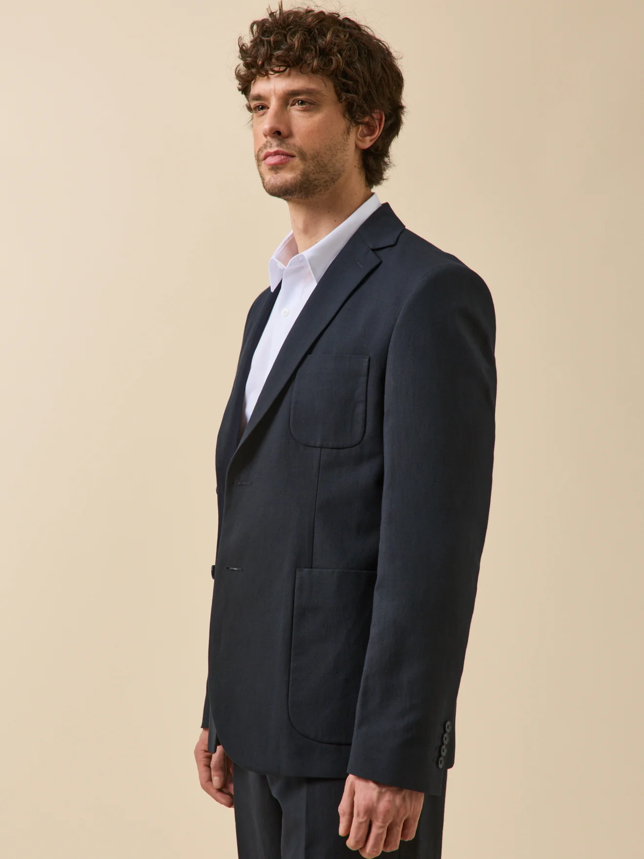 Veste de costume homme coton et lin - Image 5