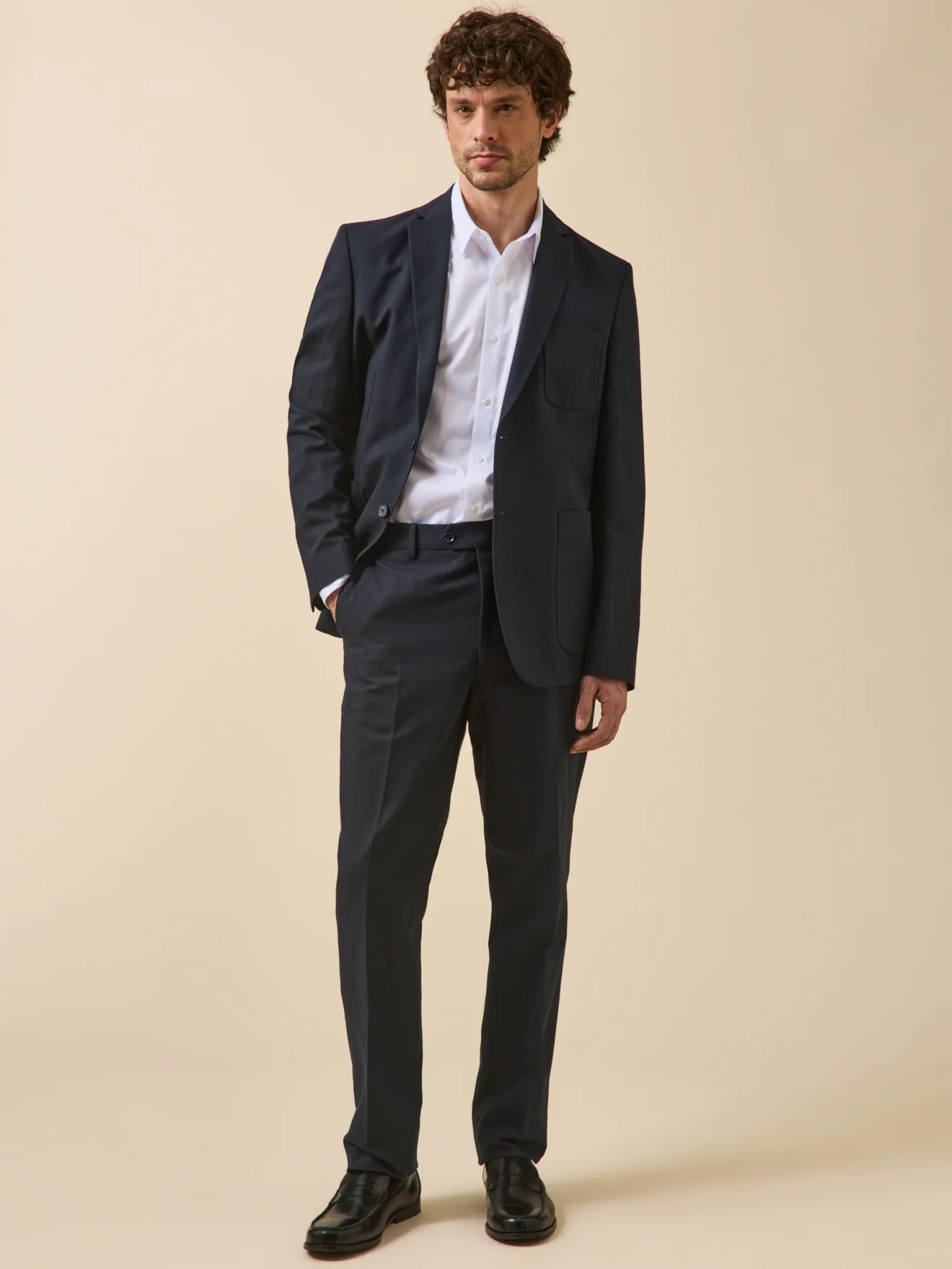 Veste de costume homme coton et lin - Image 6