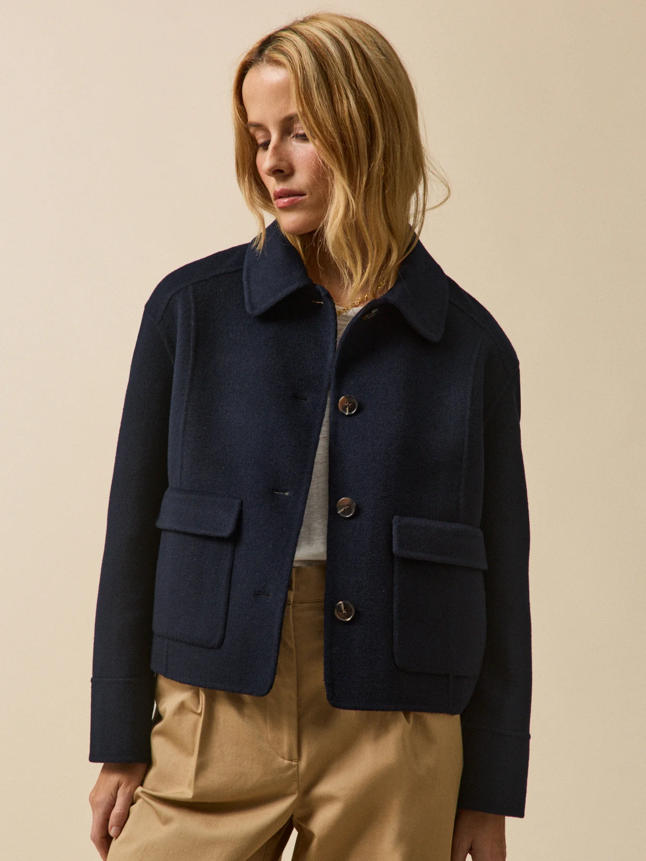 Veste boutonnée lainage double face femme - Image 2