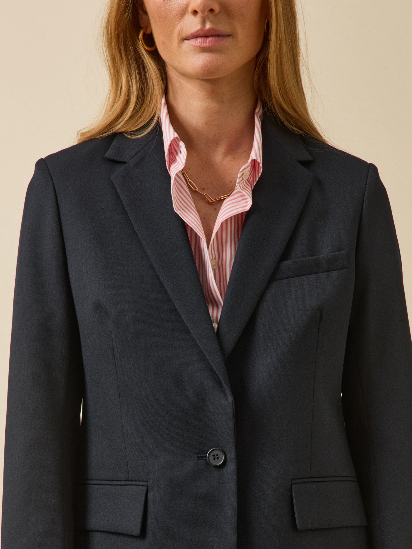 Veste tailleur lainage uni femme - Image 3