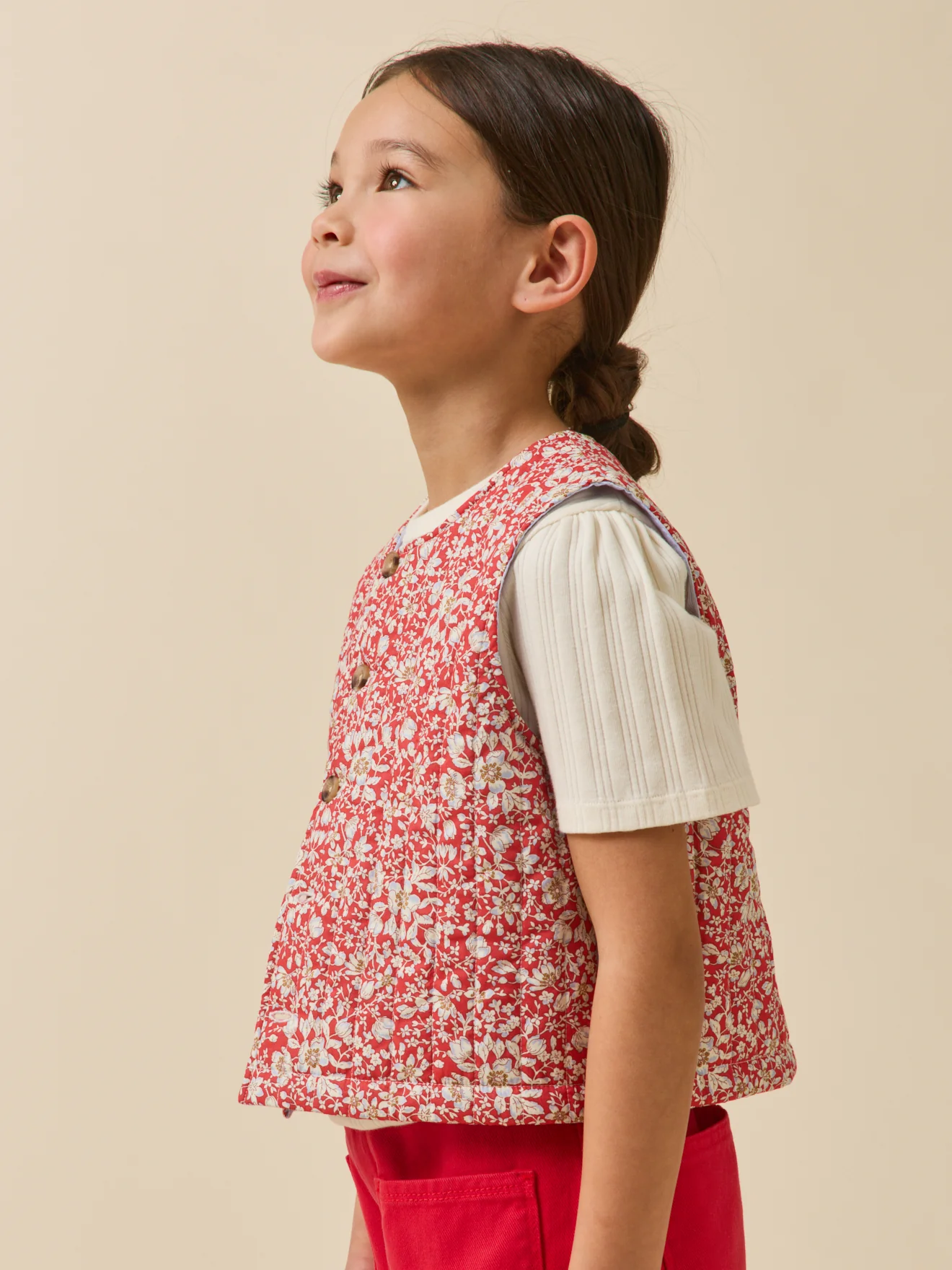 Veste sans manches matelassée Fille tissu Liberty - Image 5