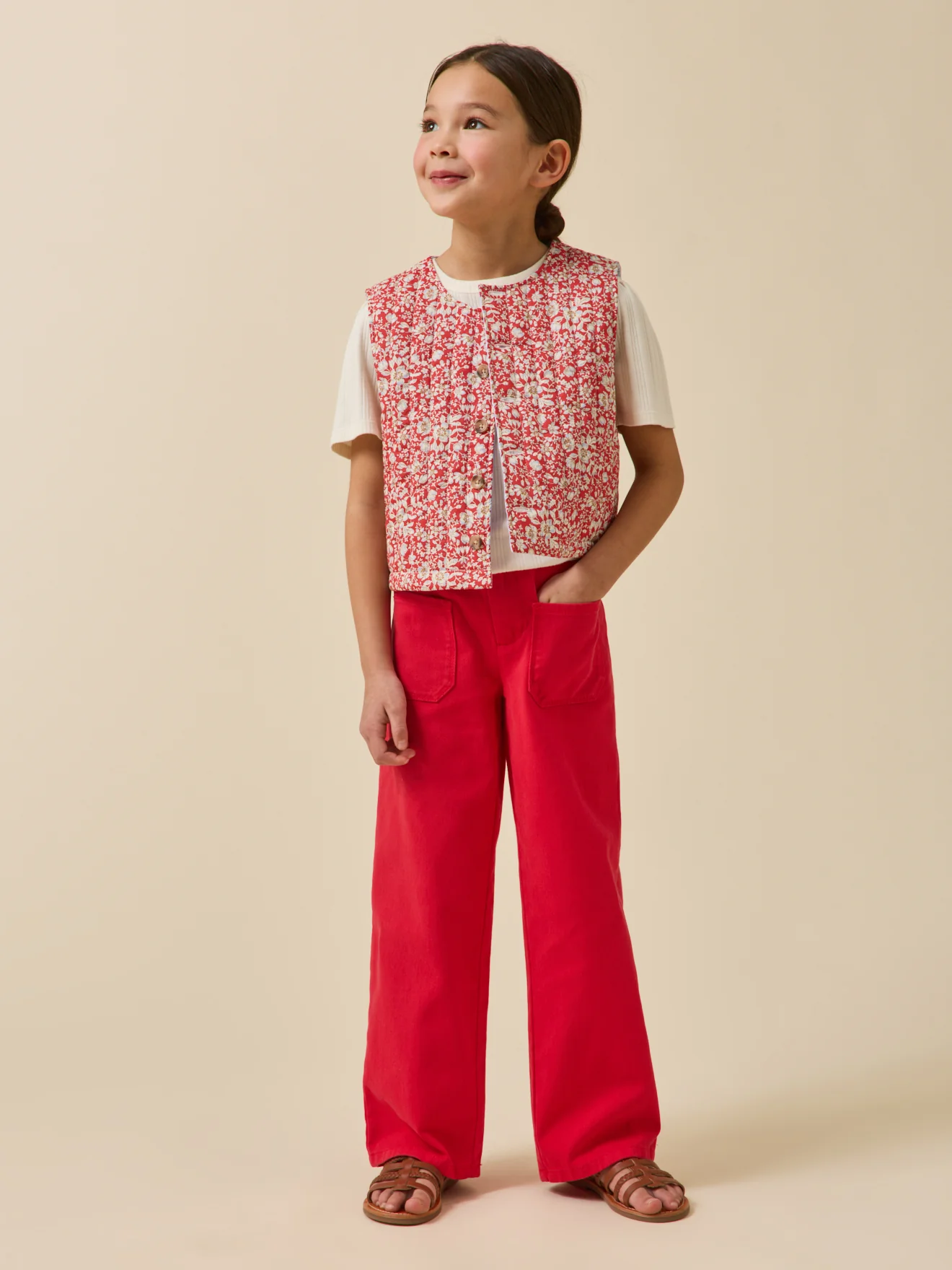 Veste sans manches matelassée Fille tissu Liberty - Image 6