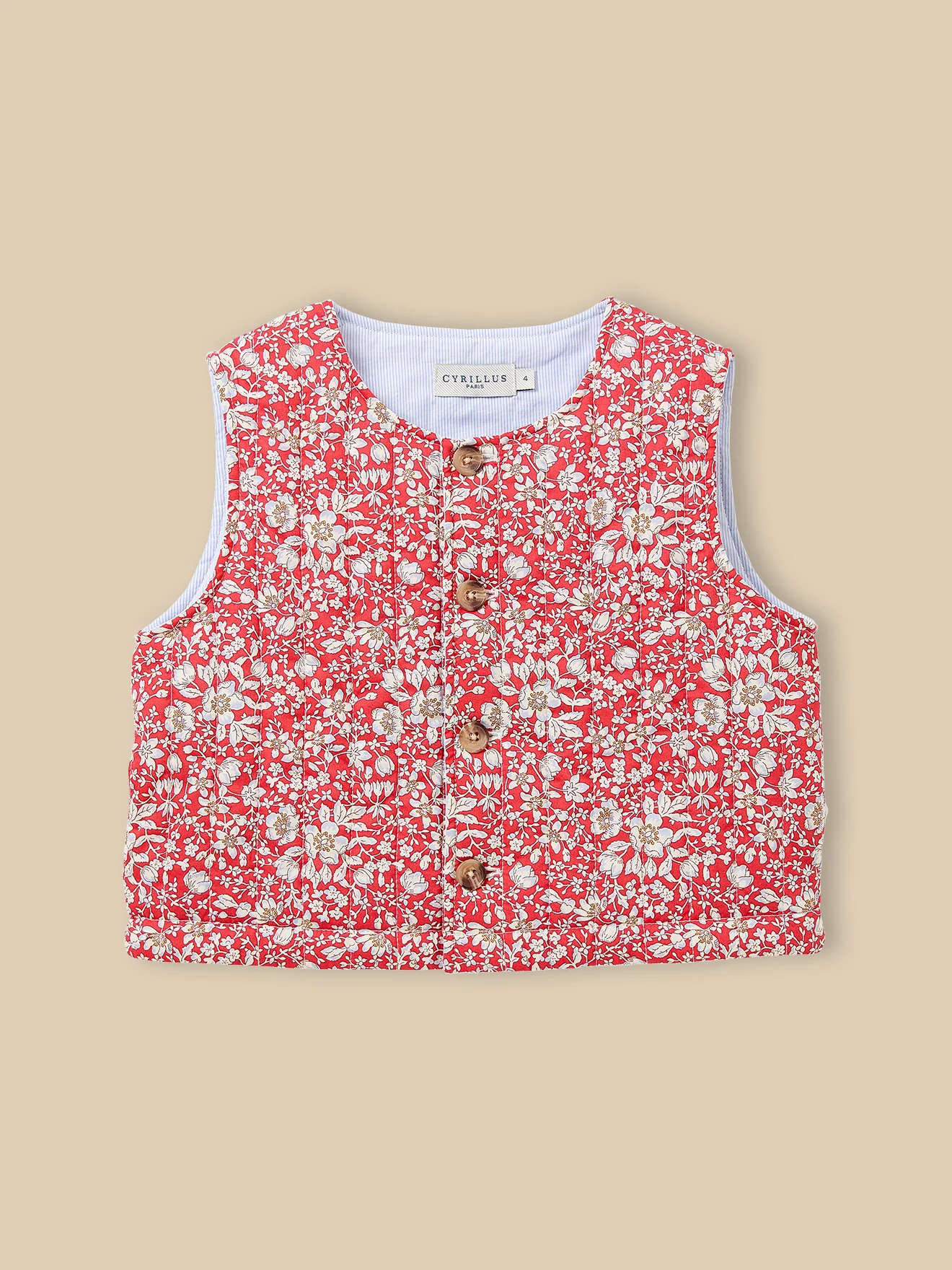 Veste sans manches matelassée Fille tissu Liberty - Image 7