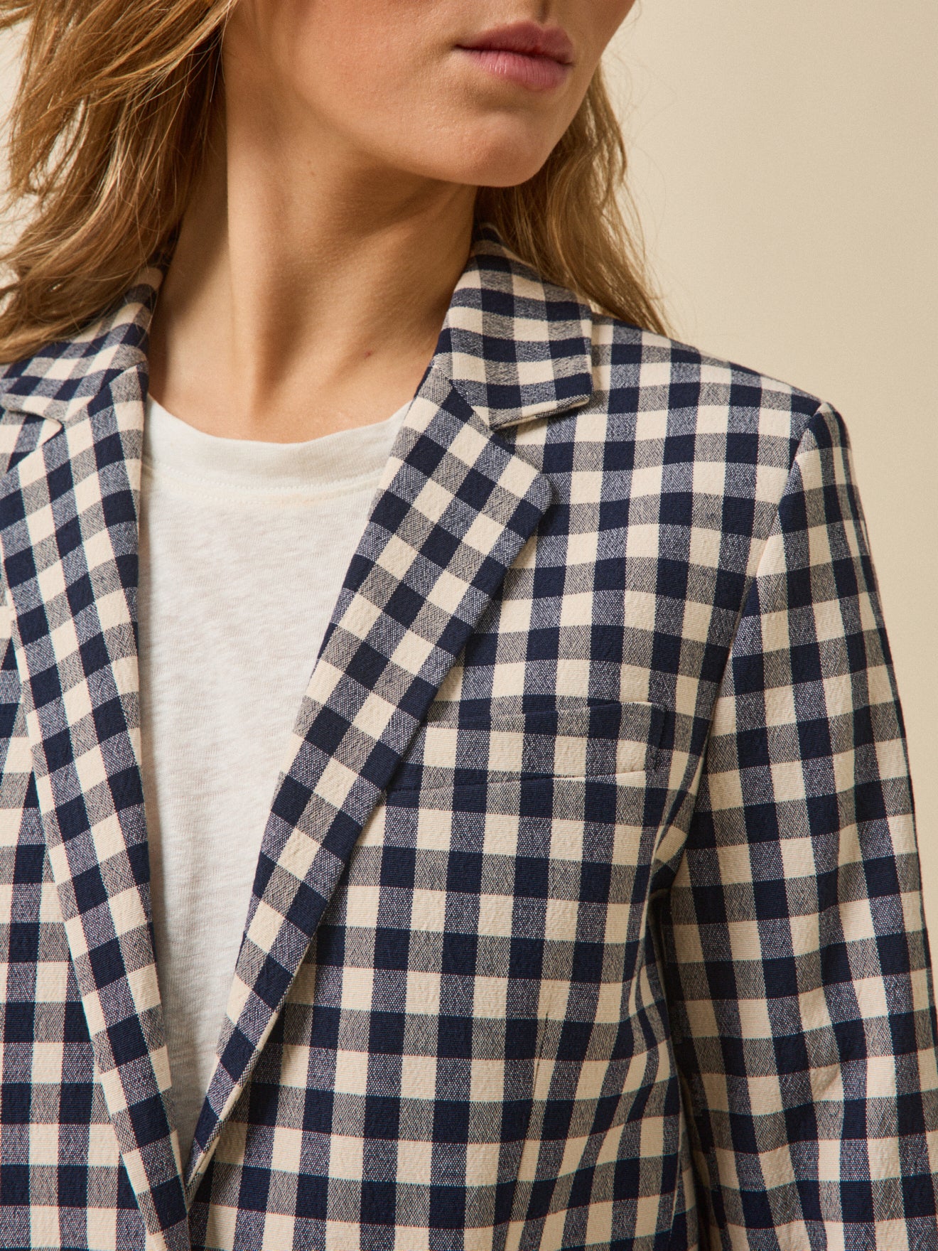 Veste tailleur vichy femme - Image 3