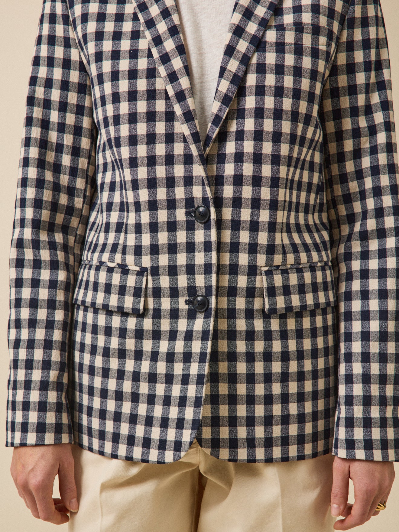 Veste tailleur vichy femme - Image 4