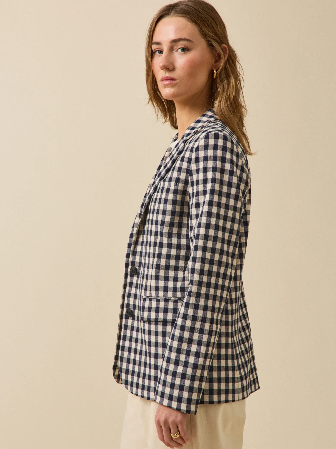 Veste tailleur vichy femme - Image 5